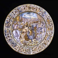 Piatto di ceramica dipinto a mano di Francesco Grue